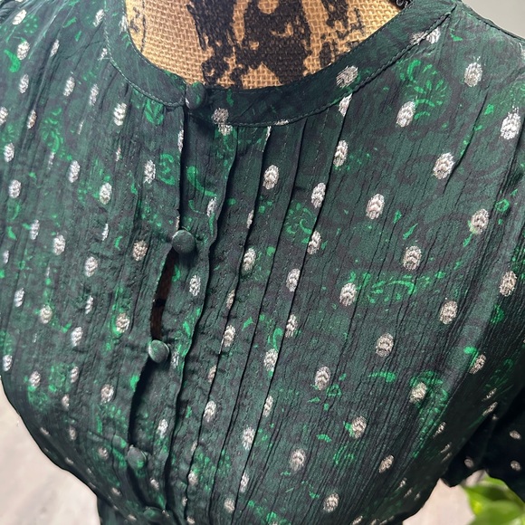 LOFT dark green paisley dress, size M petite. NWT. - Picture 4 of 5